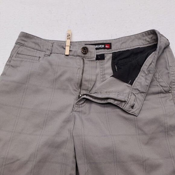 Quicksilver Button Zip Casual Chino Medium Wash Shorts Mens Size 29 Gray - Picture 4 of 8